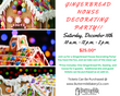 Gingerbread House Decorating - Saturday 12/16